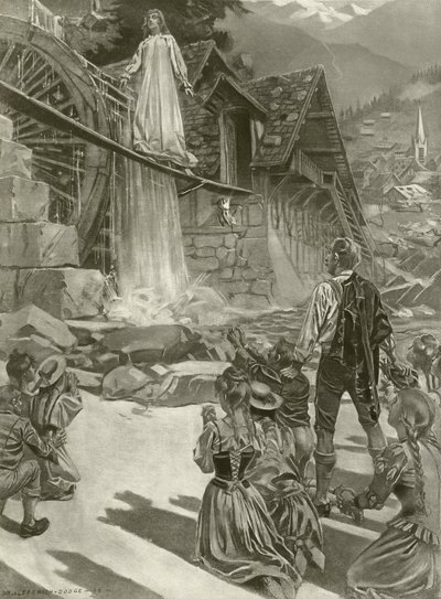 La Sonnambula，第三幕第二场（凹版印刷） 作者 威廉·德·莱维奇·道奇