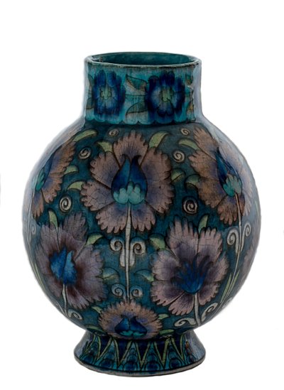 Bulbous Vase with Pink Carnation Pattern 作者 威廉·德·摩根