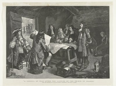 威廉三世于 1688 年召开战争会议
奥兰治亲王登陆后的战争会议（标题见实物） 作者 亨利·吉拉德·格林多尼