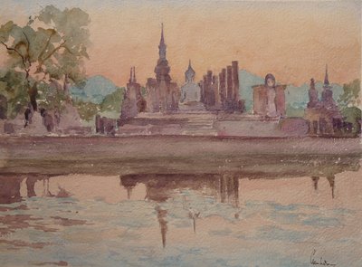 871 Sunset，素可泰玛哈泰寺 作者 威尔逊·克莱夫（Wilson Clive）
