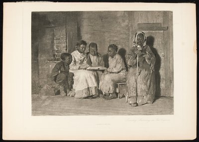 弗吉尼亚州老城的星期天早晨，约 1888-91 年（凹版照相法，绒面纸） 作者 温斯洛（之后）荷马