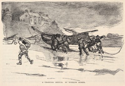 一幅炭笔素描，选自《世纪》杂志，1883 年 11 月 作者 温斯洛·荷马