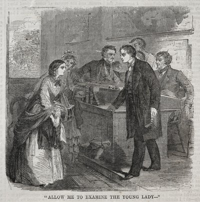 请允许我检查这位年轻女士，1860年。 作者 温斯洛·荷马