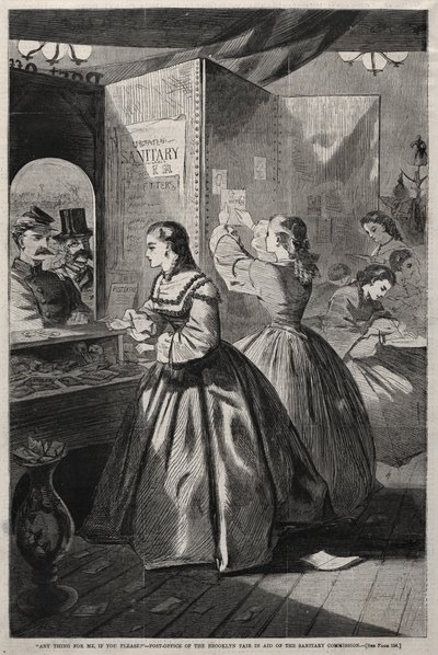 如果您愿意，对我有任何帮助-布鲁克林博览会在艾德的邮局，1864年。 作者 温斯洛·荷马