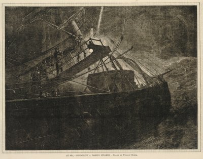 海上--向过往汽船发出信号，选自 1871 年 4 月 8 日《每个星期六 作者 温斯洛·荷马