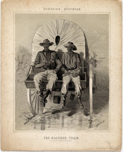 行李列车，来自&39;Campaign Sketches&39;的插图 作者 Winslow Homer