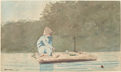 筏子上的男孩，1879年。 作者 温斯洛·荷马