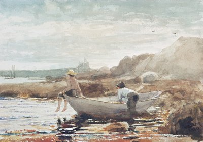 海滩上的男孩（纸上水彩画 作者 温斯洛·荷马