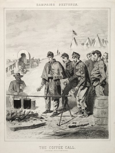 竞选草图：《咖啡召唤》，1863年。 作者 温斯洛·荷马