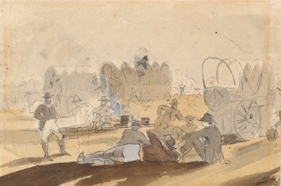 有篷车休息的大篷车[直页]，1861年。 作者 温斯洛·荷马