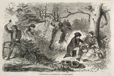 圣诞节-集会常青树，1858年。 作者 温斯洛·荷马