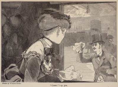 "来吧！"，选自《银河》，1869 年 9 月 作者 温斯洛·荷马