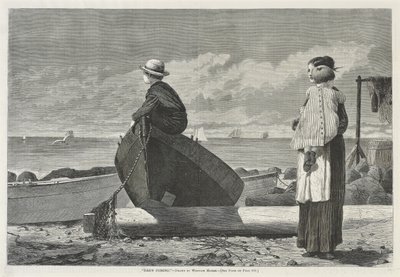 爸爸来了！，1873年11月1日（新闻纸上的木版画） 作者 温斯洛·荷马