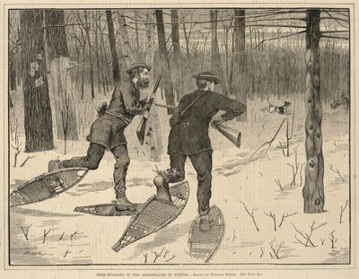 冬季在阿迪朗达克山猎鹿》，摘自《每周六，精选阅读杂志》，1871 年 1 月 21 日 作者 温斯洛·荷马
