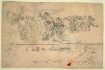 绘画，招募志愿者，1886 年 10 月 20 日 作者 温斯洛·荷马