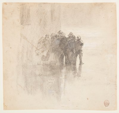 素描，穿油皮的渔民，英格兰库勒科茨，1881 年 作者 温斯洛·荷马
