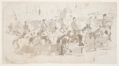 绘图，麦克莱伦将军的第六骑兵团于 1862 年 4 月 2 日在亚历山大登船前往旧舒适点 作者 温斯洛·荷马