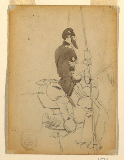 绘图，骑兵，1862 年 作者 温斯洛·荷马