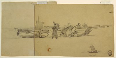 绘画，渔船的一部分，英国，1881-1882 年 作者 温斯洛·荷马