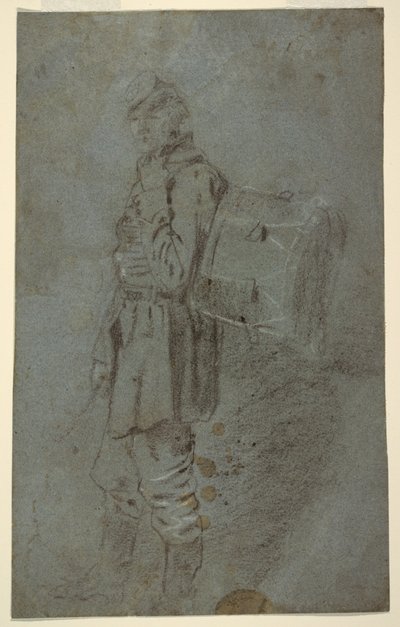绘图，鼓手侧视图，约 1864 年 作者 温斯洛·荷马