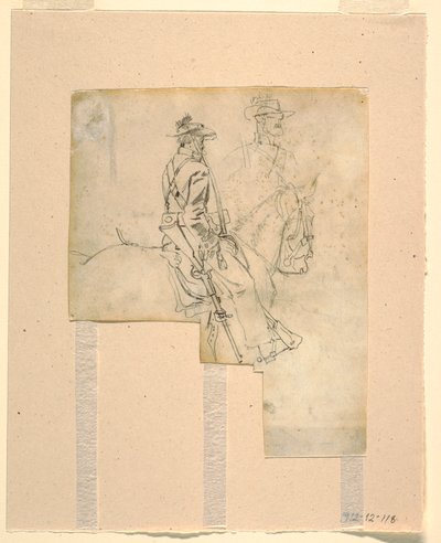 素描，骑兵侧视图，1862 年 作者 温斯洛·荷马