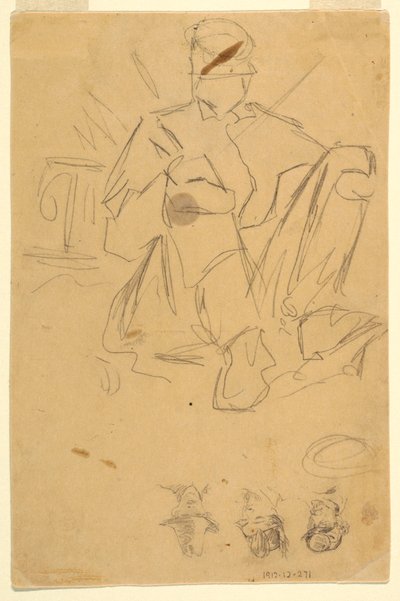 素描，陆军营地素描，1862 年 作者 温斯洛·荷马
