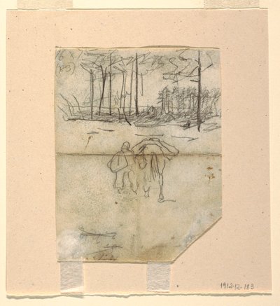 绘图，士兵牵着驮马，1862 年 作者 温斯洛·荷马