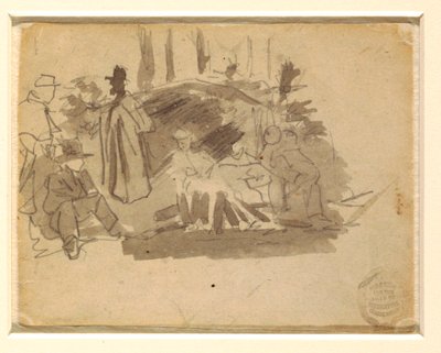 绘画，士兵露营，1862 年 作者 温斯洛·荷马
