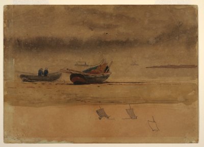 素描，《两艘划艇的船尾视图》，英国，1881-82 年 作者 温斯洛·荷马