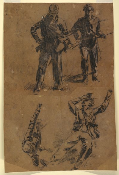 素描，士兵研究，1863-65 年 作者 温斯洛·荷马