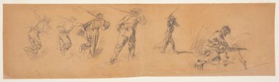 素描，士兵研究，1863-65 年 作者 温斯洛·荷马