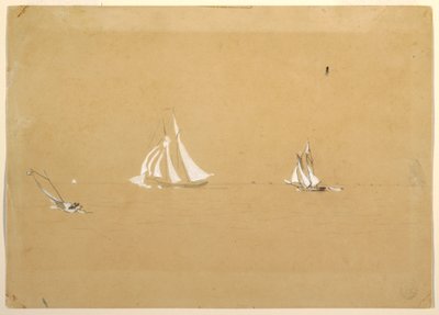 绘画，两艘小帆船，1880 年 作者 温斯洛·荷马