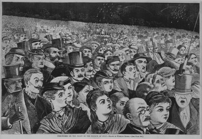 1868年7月4日夜间的火灾工作（木版画） 作者 温斯洛·荷马