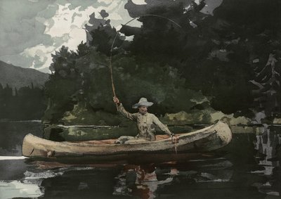 L. Prang＆Co.出版的《在北林钓鱼》，1896年 作者 温斯洛·荷马