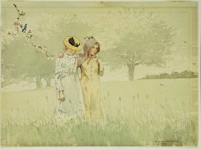 1879年，在果园里漫步的女孩 作者 温斯洛·荷马
