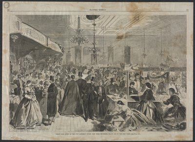 1861 年 12 月在纽约市议会厅举办的援助城市贫民的大集市 作者 温斯洛·荷马