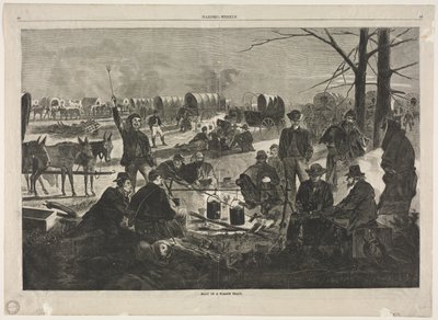 货车火车停顿，1864年。 作者 温斯洛·荷马