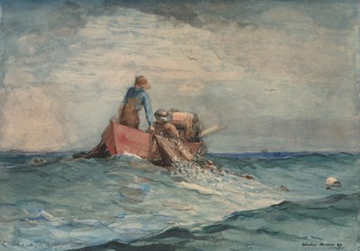 牵引网，1887年。 作者 温斯洛·荷马
