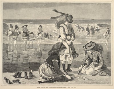 退潮，摘自《每个星期六》，1870 年 8 月 6 日 作者 温斯洛·荷马