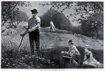 制作干草》，摘自《哈珀周刊》1872 年 7 月 6 日 作者 温斯洛·荷马