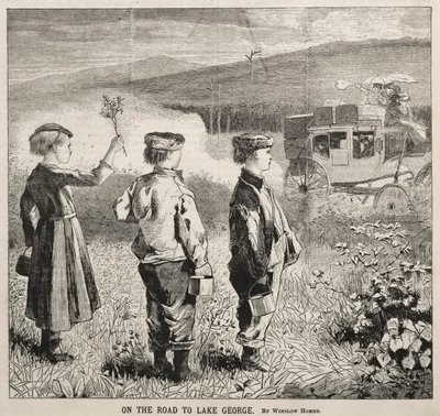 在通往乔治湖的路上，1869年。 作者 温斯洛·荷马