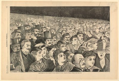 版画，1868 年 7 月国庆节之夜的烟花 作者 温斯洛·荷马