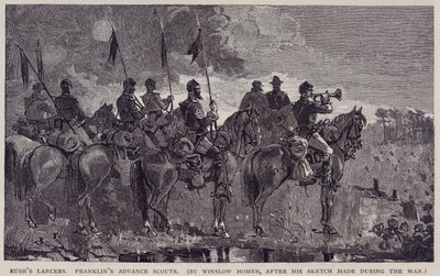拉什的长枪兵富兰克林的先遣童子军，摘自《世纪杂志》，1886 年 5 月 作者 温斯洛·荷马