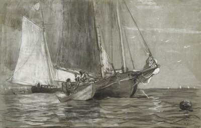 大篷车在锚，1884年 作者 温斯洛·荷马