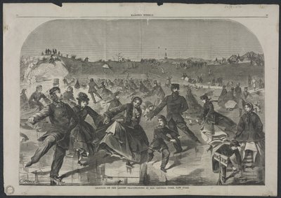 1860年在纽约中央公园的女子溜冰场上滑冰。 作者 温斯洛·荷马