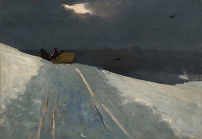 雪橇乘驾，约1890-95年 作者 温斯洛·荷马