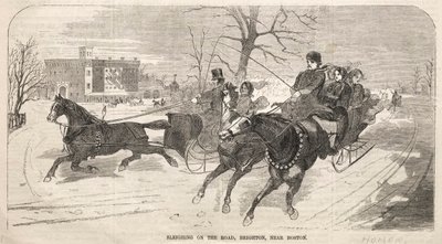 1859年，在波士顿附近的布赖顿，在路上雪橇。 作者 温斯洛·荷马
