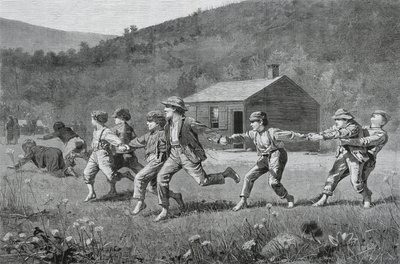 Snap-the-Whip，来自Harders Weekly，1873年9月20日，（新闻纸上的木版画） 作者 温斯洛·荷马