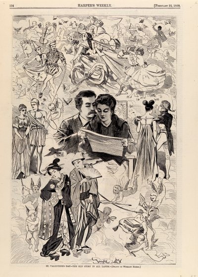 圣瓦伦丁节--各地的老故事，摘自《哈珀周刊》1868 年 2 月 22 日 作者 温斯洛·荷马