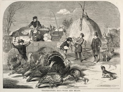 感恩节-方式与手段，1858年。 作者 温斯洛·荷马
